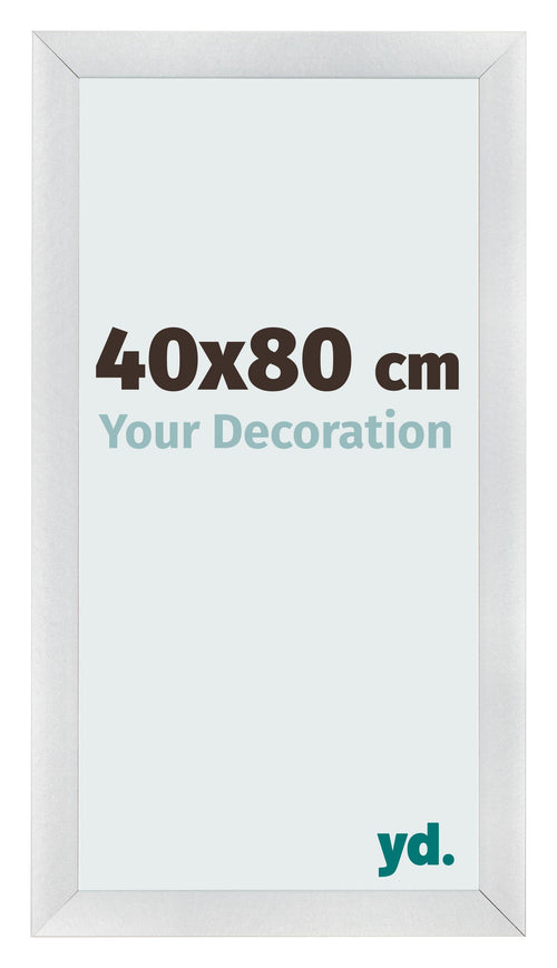 Cadre Photo 40x80cm Argent Noir Patine MDF Pisa De Face Mesure | Yourdecoration.fr