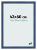 Cadre Photo 42x60cm Bleu Fonce Patine MDF Pisa De Face Mesure | Yourdecoration.fr