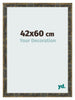 Cadre Photo 42x60cm Bleu Or Melange MDF Pisa De Face Mesure | Yourdecoration.fr