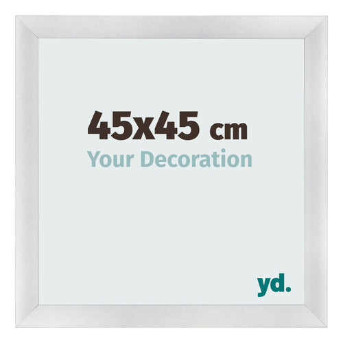 Cadre Photo 45x45cm Argent Noir Patine MDF Pisa De Face Mesure | Yourdecoration.fr