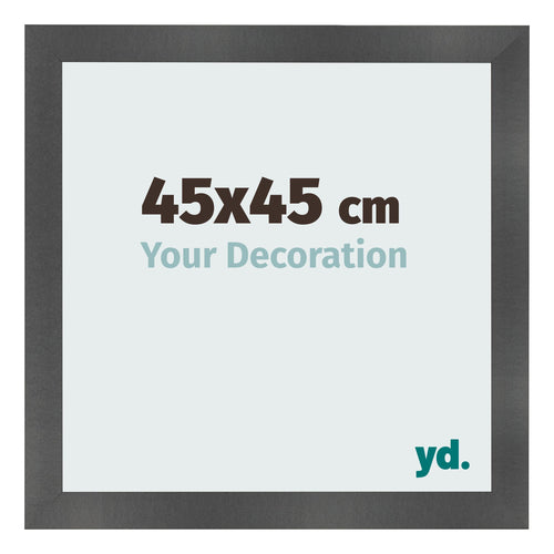 Cadre Photo 45x45cm Noir Argent Poli MDF Pisa De Face Mesure | Yourdecoration.fr
