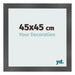 Cadre Photo 45x45cm Noir Argent Poli MDF Pisa De Face Mesure | Yourdecoration.fr