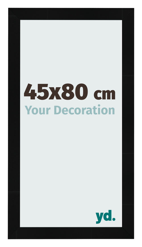 Cadre Photo 45x80cm Noir Argent Poli MDF Pisa De Face Mesure | Yourdecoration.fr