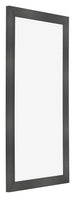Cadre Photo 45x80cm Noir Argent Poli MDF Pisa De Face Oblique | Yourdecoration.fr