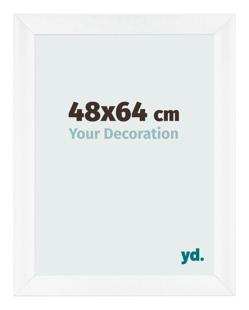 Cadre Photo 48x64cm Blanc Vintage MDF Pisa De Face Mesure | Yourdecoration.fr
