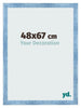 Cadre Photo 48x67cm Bleu Brillant Patine MDF Pisa De Face Mesure | Yourdecoration.fr