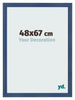 Cadre Photo 48x67cm Bleu Fonce Patine MDF Pisa De Face Mesure | Yourdecoration.fr