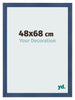 Cadre Photo 48x68cm Bleu Fonce Patine MDF Pisa De Face Mesure | Yourdecoration.fr