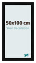 Cadre Photo 50x100cm Noir Argent Poli MDF Pisa De Face Mesure | Yourdecoration.fr