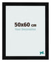 Cadre Photo 50x60cm Noir Argent Poli MDF Pisa De Face Mesure | Yourdecoration.fr