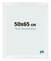 Cadre Photo 50x65cm Blanc Vintage MDF Pisa De Face Mesure | Yourdecoration.fr
