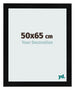 Cadre Photo 50x65cm Noir Argent Poli MDF Pisa De Face Mesure | Yourdecoration.fr