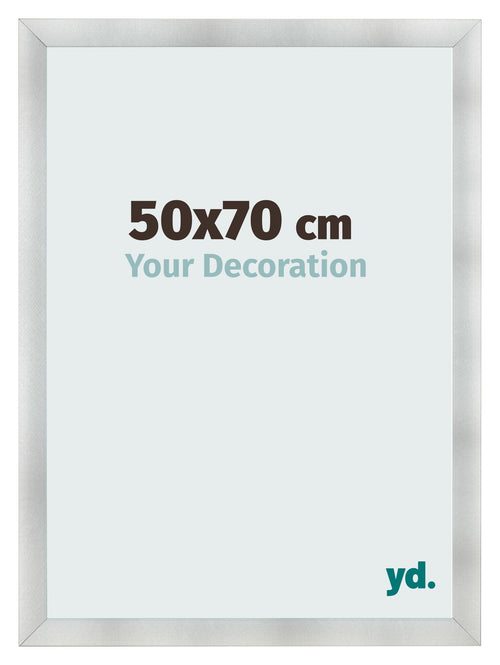 Cadre Photo 50x70cm Aluminium Brosse MDF Pisa De Face Mesure | Yourdecoration.fr