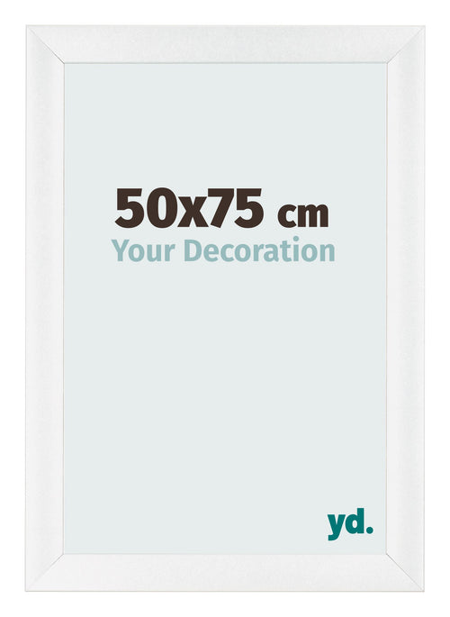 Cadre Photo 50x75cm Blanc Vintage MDF Pisa De Face Mesure | Yourdecoration.fr