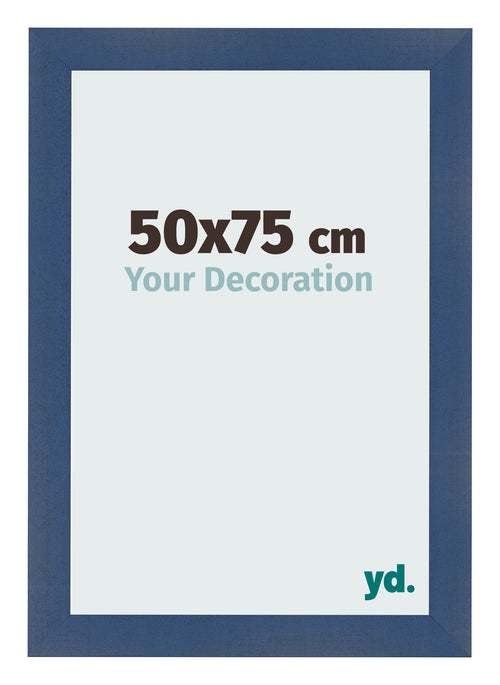 Cadre Photo 50x75cm Bleu Fonce Patine MDF Pisa De Face Mesure | Yourdecoration.fr