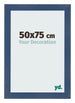 Cadre Photo 50x75cm Bleu Fonce Patine MDF Pisa De Face Mesure | Yourdecoration.fr
