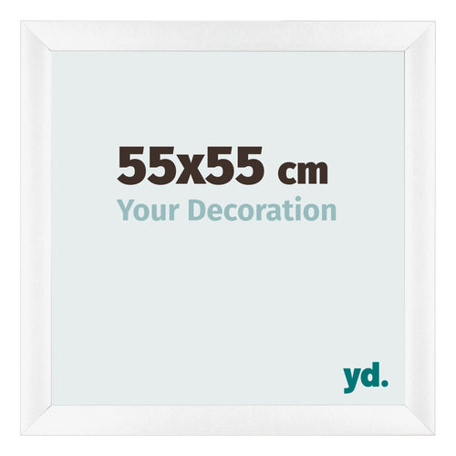 Cadre Photo 55x55cm Blanc Vintage MDF Pisa De Face Mesure | Yourdecoration.fr