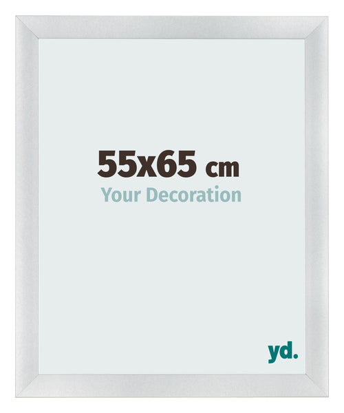 Cadre Photo 55x65cm Argent Noir Patine MDF Pisa De Face Mesure | Yourdecoration.fr