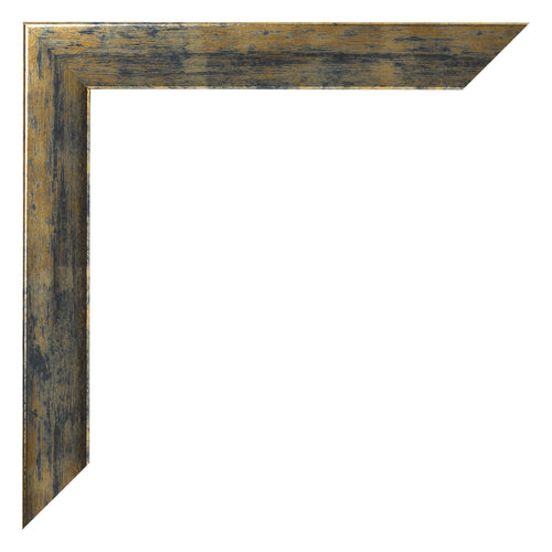 Cadre Photo 55x65cm Bleu Or Melange MDF Pisa Detail Coin | Yourdecoration.fr