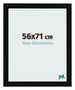 Cadre Photo 56x71cm Noir Argent Poli MDF Pisa De Face Mesure | Yourdecoration.fr