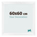 Cadre Photo 60x60cm Blanc Vintage MDF Pisa De Face Mesure | Yourdecoration.fr