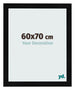 Cadre Photo 60x70cm Noir Argent Poli MDF Pisa De Face Mesure | Yourdecoration.fr