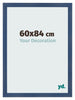 Cadre Photo 60x84cm Bleu Fonce Patine MDF Pisa De Face Mesure | Yourdecoration.fr