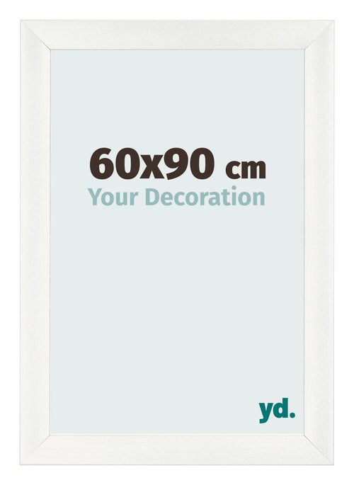 Cadre Photo 60x90cm Blanc Vintage MDF Pisa De Face Mesure | Yourdecoration.fr