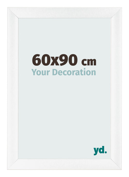 Cadre Photo 60x90cm Blanc Vintage MDF Pisa De Face Mesure | Yourdecoration.fr