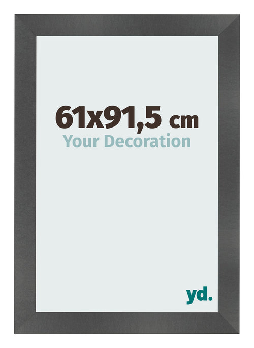 Cadre Photo 61x91 5cm Noir Argent Poli MDF Pisa De Face Mesure | Yourdecoration.fr