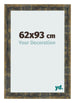 Cadre Photo 62x93cm Bleu Or Melange MDF Pisa De Face Mesure | Yourdecoration.fr