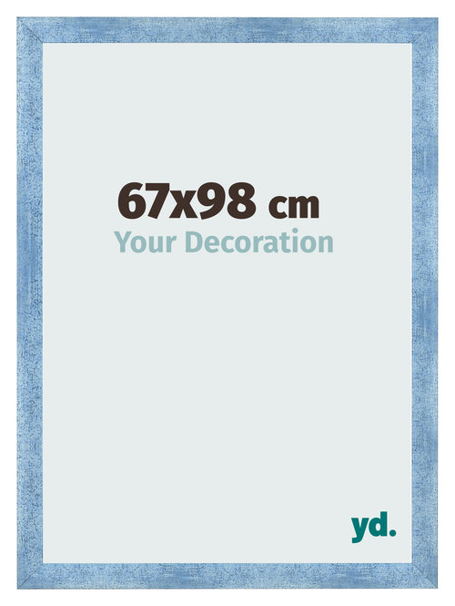 Cadre Photo 67x98cm Bleu Brillant Patine MDF Pisa De Face Mesure | Yourdecoration.fr