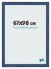 Cadre Photo 67x98cm Bleu Fonce Patine MDF Pisa De Face Mesure | Yourdecoration.fr