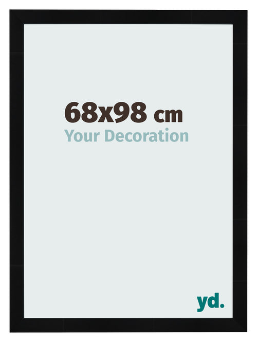 Cadre Photo 68x98cm Noir Argent Poli MDF Pisa De Face Mesure | Yourdecoration.fr