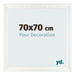 Cadre Photo 70x70cm Blanc Vintage MDF Pisa De Face Mesure | Yourdecoration.fr