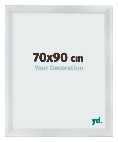 Cadre Photo 70x90cm Argent Noir Patine MDF Pisa De Face Mesure | Yourdecoration.fr