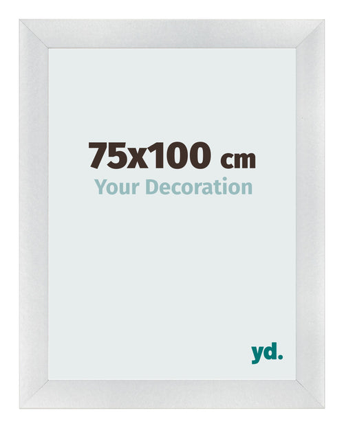 Cadre Photo 75x100cm Argent Noir Patine MDF Pisa De Face Mesure | Yourdecoration.fr