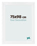 Cadre Photo 75x98cm Blanc Vintage MDF Pisa De Face Mesure | Yourdecoration.fr