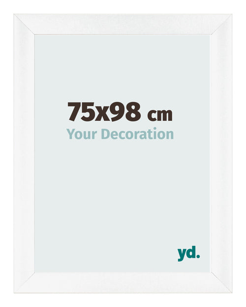 Cadre Photo 75x98cm Blanc Vintage MDF Pisa De Face Mesure | Yourdecoration.fr