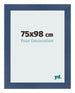 Cadre Photo 75x98cm Bleu Fonce Patine MDF Pisa De Face Mesure | Yourdecoration.fr