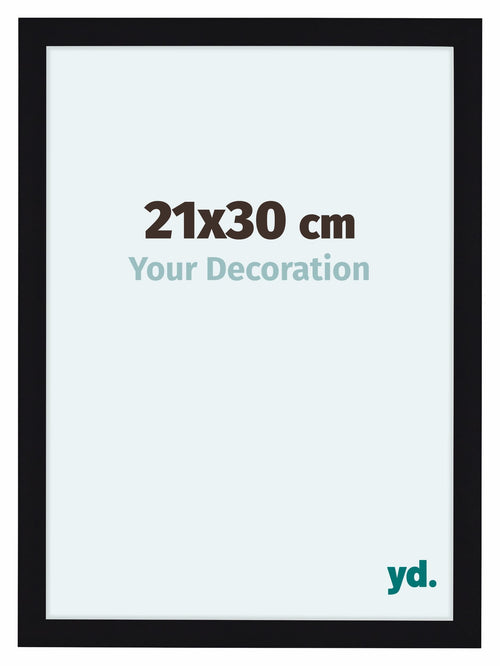 Como MDF Cadre Photo 21x30cm Noir Brillant De Face Mesure | Yourdecoration.fr