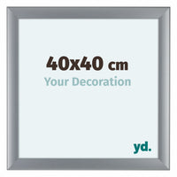 Como MDF Cadre Photo 40x40cm Argent Mat De Face Mesure | Yourdecoration.fr