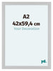 Como MDF Cadre Photo 42x59 4cm A2 Blanc Brillant De Face Mesure | Yourdecoration.fr