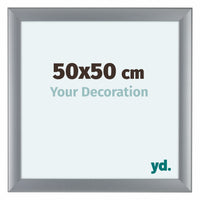 Como MDF Cadre Photo 50x50cm Argent Mat De Face Mesure | Yourdecoration.fr