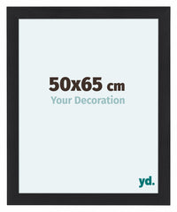 Como MDF Cadre Photo 50x65cm Noir Grain De Bois De Face Mesure | Yourdecoration.fr