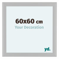 Como MDF Cadre Photo 60x60cm Blanc Grain de Bois De Face Mesure | Yourdecoration.fr