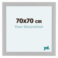 Como MDF Cadre Photo 70x70cm Blanc Grain de Bois De Face Mesure | Yourdecoration.fr
