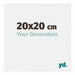 Evry Plastique Cadre Photo 20x20cm Blanc Brillant De Face Mesure | Yourdecoration.fr
