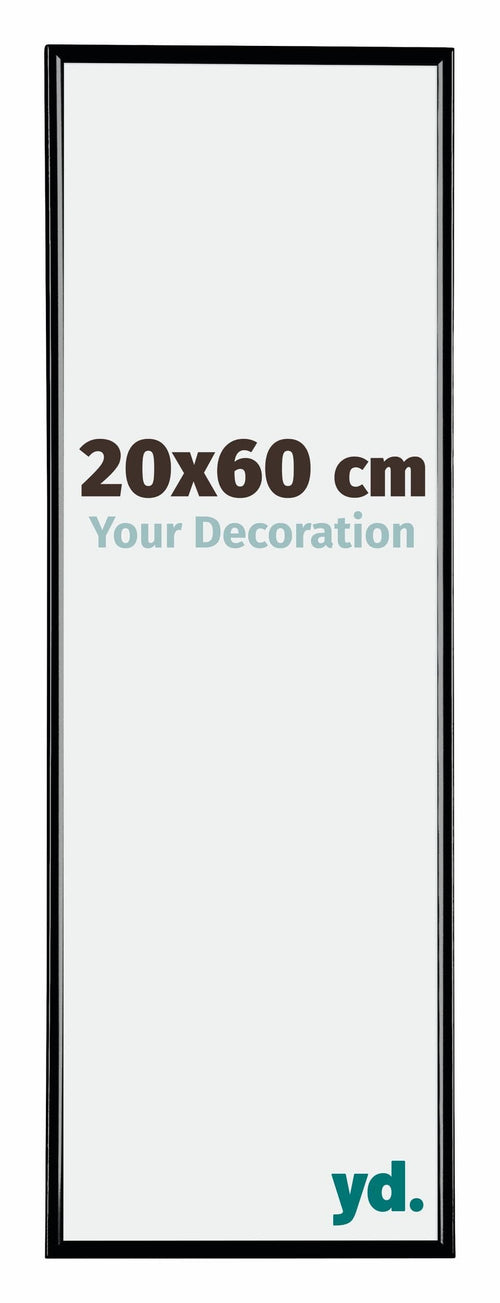 Evry Plastique Cadre Photo 20x60cm Noir Tres Brillant De Face Mesure | Yourdecoration.fr