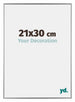 Evry Plastique Cadre Photo 21x30cm Argent De Face Mesure | Yourdecoration.fr